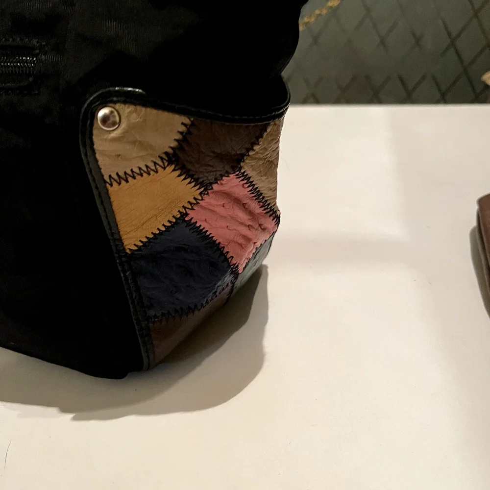 Vintage 80s leather patchwork bag - Picture 10 of 12